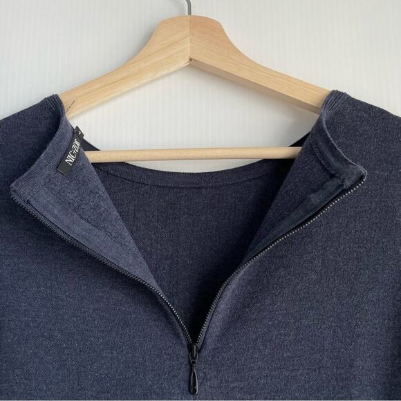 Nic + Zoe grommet cuff tunic long sleeve blue sweater size small - Picture 8 of 10